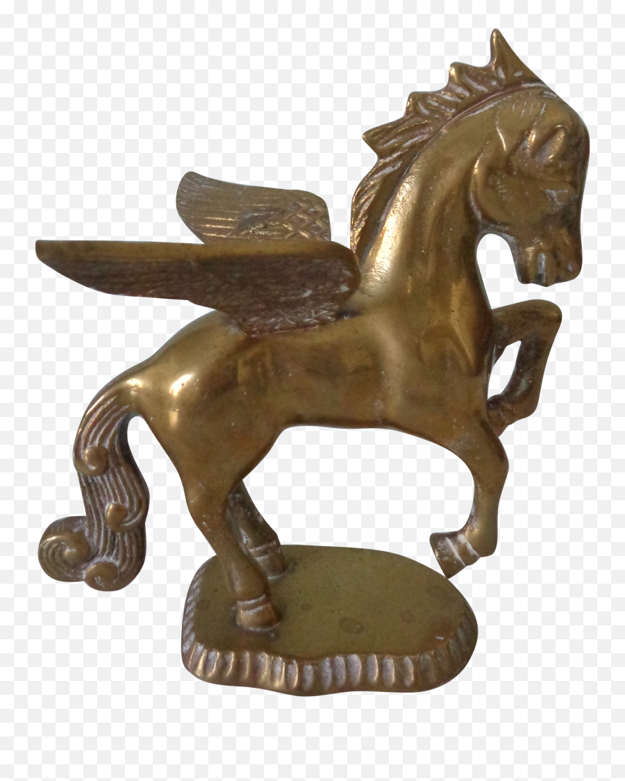 Vintage Mid Century Brass Pegasus Mythological Winged Horse Figurine Emoji,Winged Horse Logo