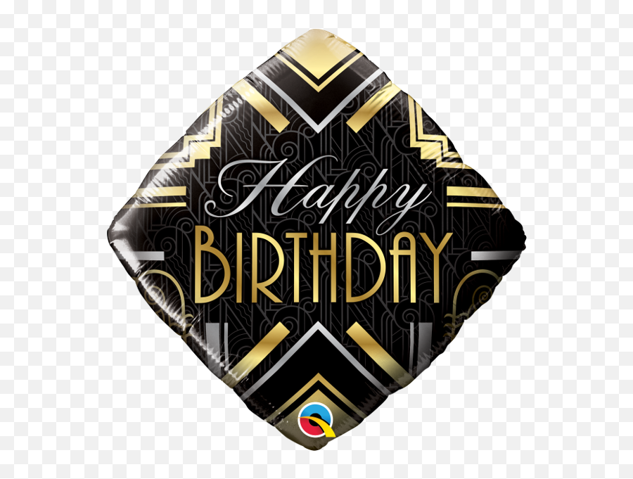 Happy Birthday Art Deco Balloon U2013 Balloonatics Designs Emoji,Art Deco Logo Design