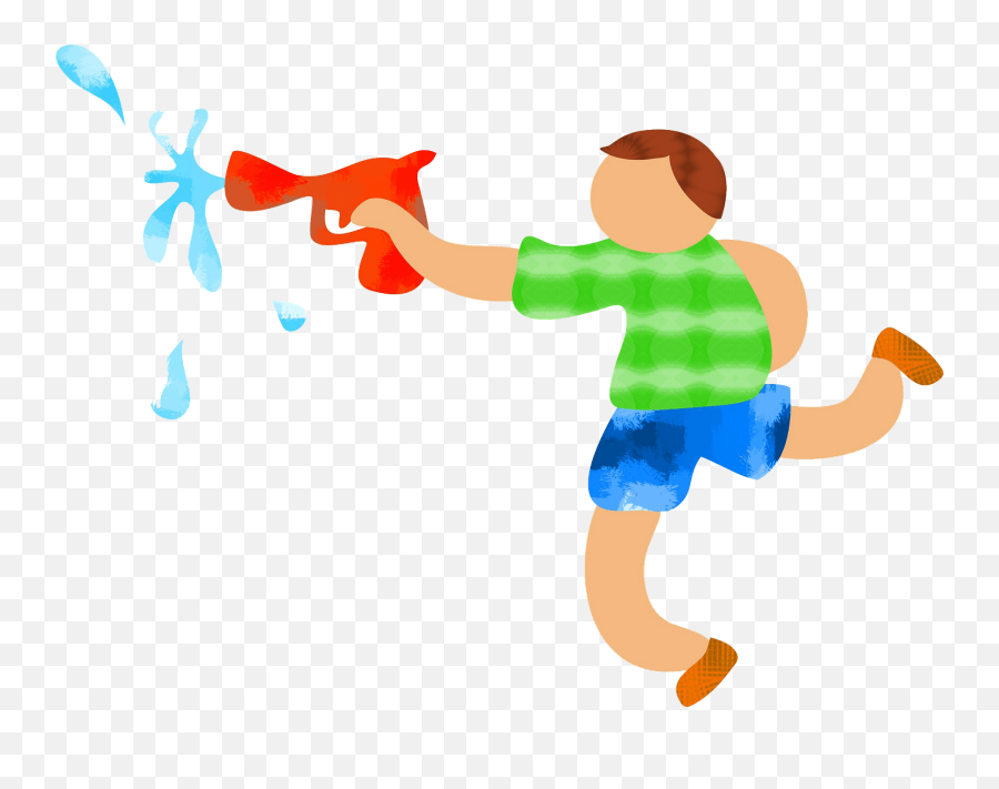 Kid Playing With Watergun Clipart Free Download Transparent Emoji,Water Balloons Clipart