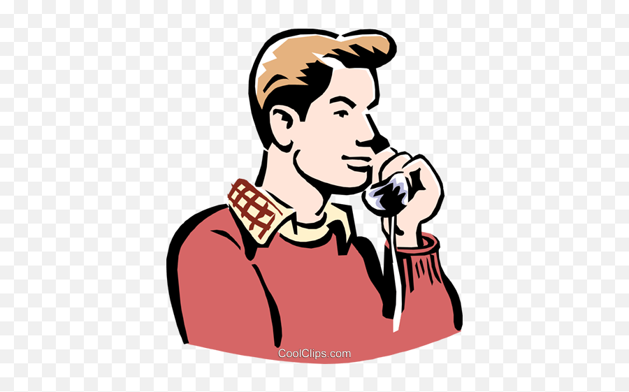 Young Man On Phone Royalty Free Vector Clip Art Illustration Emoji,Person On Phone Clipart
