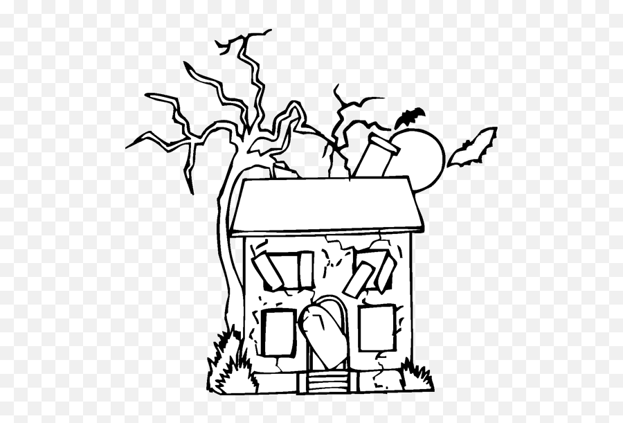 Easy House Coloring Pages For Kids - Drawing With Crayons Old Abandoned House Easy Drawing Emoji,House Outline Clipart