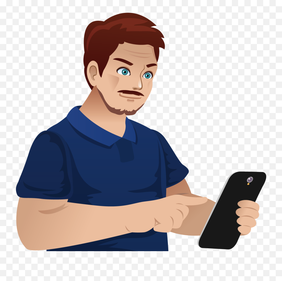 Mobile Phones Cartoon Telephone - Man With Phone Png Cartoon Man With Phone Png Emoji,Telephone Png