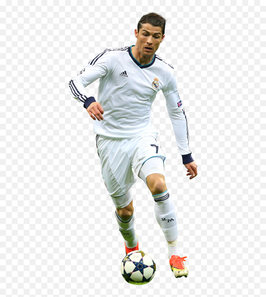 Download Real Cristiano Madrid Ronaldo - Football Player In White Jersey Emoji,Soccer Player Clipart
