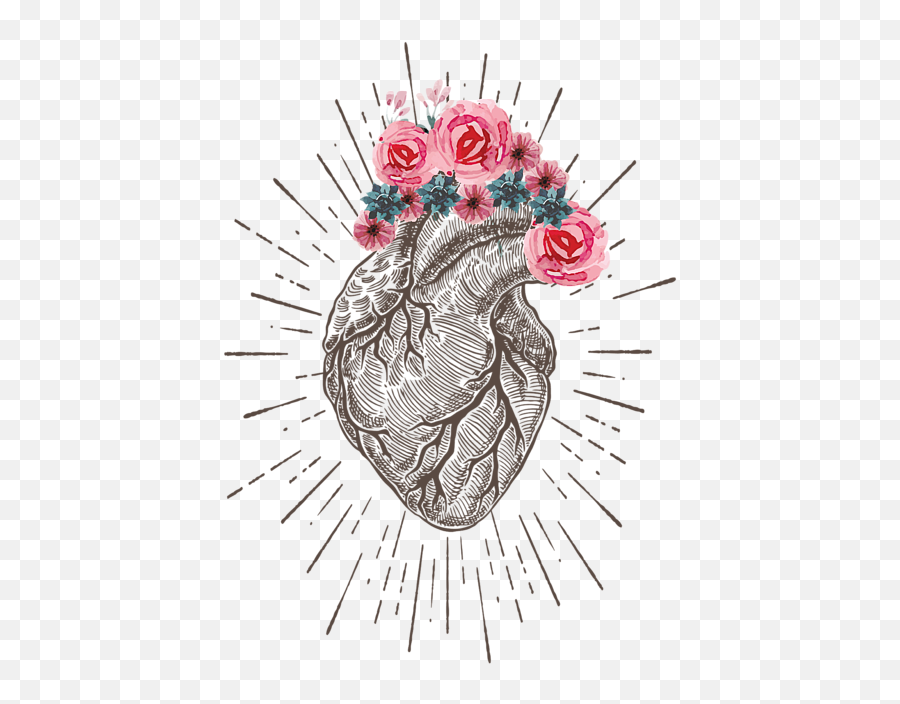 Womens Anatomical Heart Retro Design Human Heart For Girls Yoga Mat - Realistic Human Heart Drawing Emoji,Human Heart Png