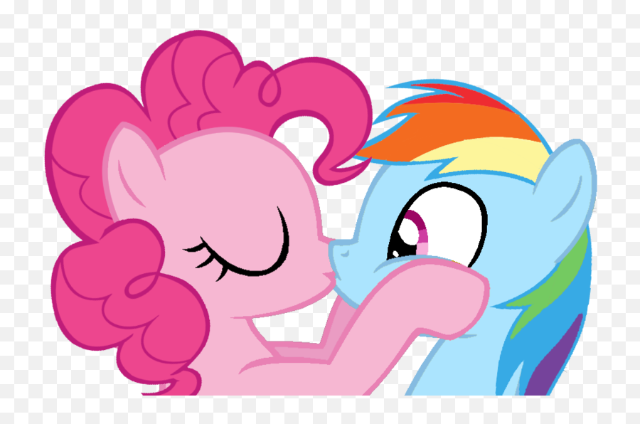 Kiss Clipart Rainbow - Pinkie Pie Kiss Rainbow Dash Rainbow Dash Pinkie Pie Png Emoji,Kiss Clipart