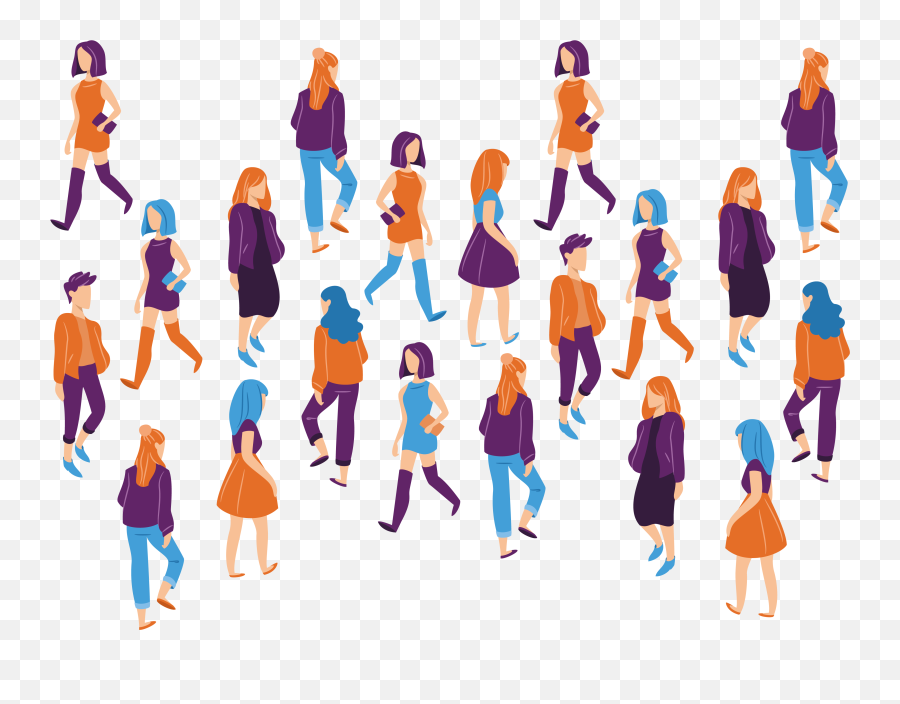 The People Walking In The Business Circle - March 8 Emoji,People Walking Towards Png