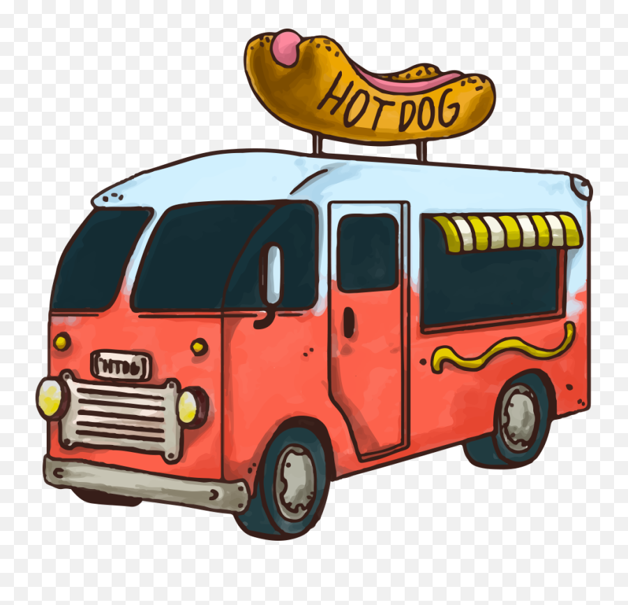 Hot Dog Fast Food Hamburger Car Food Truck - Food Truck Emoji,Food Truck Clipart