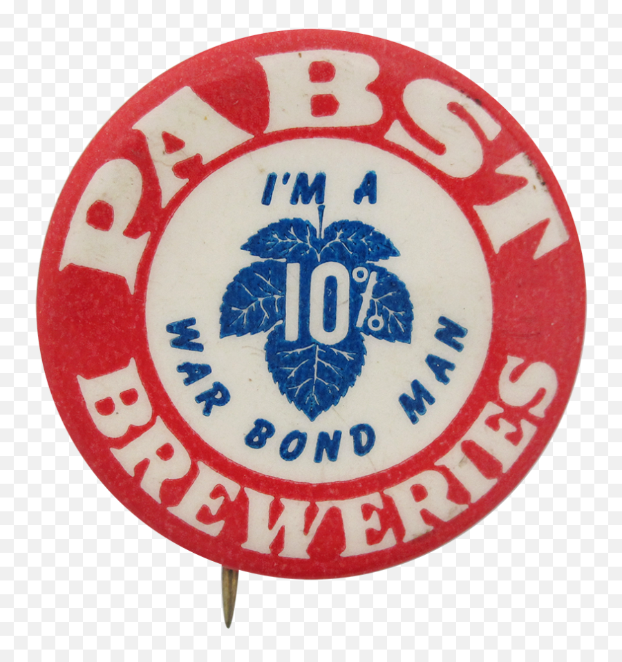 Pabst Breweries War Bond Man Busy Beaver Button Museum Emoji,Pabst Logo