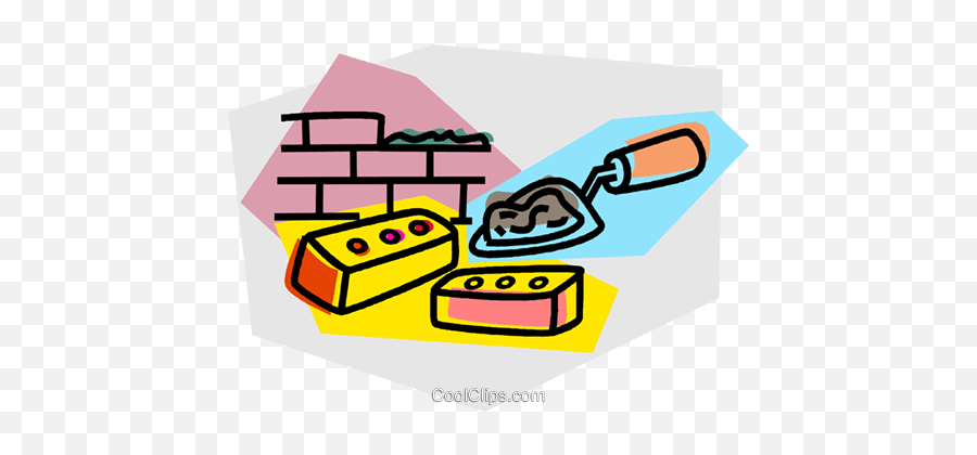 Bricks With Trowel And Cement Royalty Free Vector Clip Art Emoji,Trowel Clipart