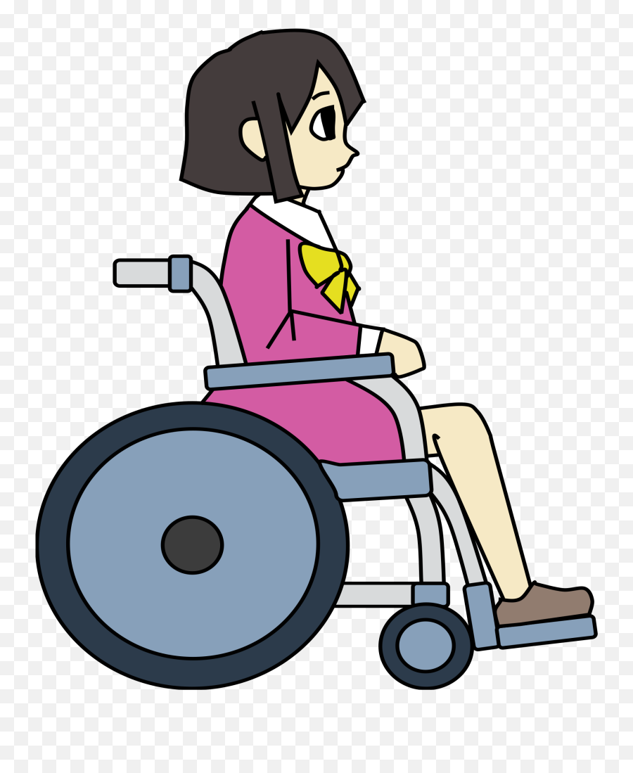 Wheelchair Girl Colour - Girl In A Wheelchair Clipart Emoji,Wheelchair Clipart