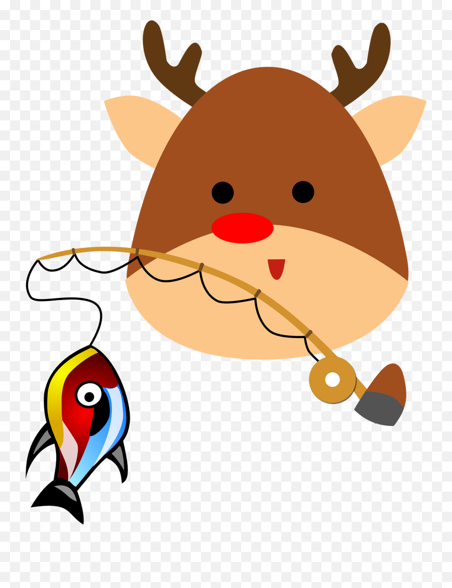 Reindeer Fishing Clipart Free Download Transparent Png Emoji,Fishing Clipart