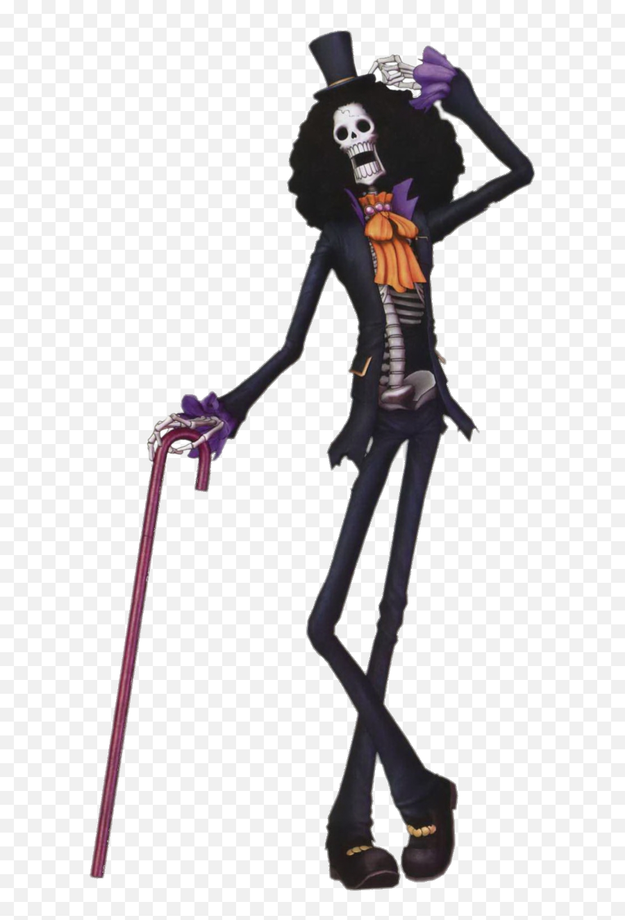 Piece Brook Holding Cane Png Image - Brook One Piece Png Emoji,Cane Png