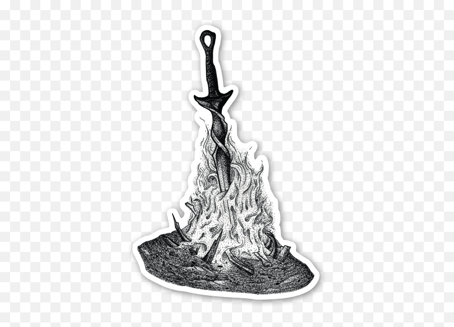 Die Cut Bonfire - Dark Souls Bonfire Art Emoji,Dark Souls You Died Transparent