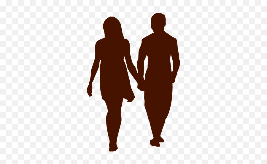 Couple Family Romantic Walk Silhouette - Two People Holding Hands Silhouette Clipart Emoji,Family Walking Png