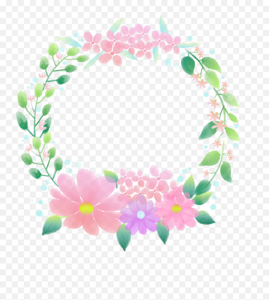 Flowers Watercolor Wreath - Acuarela Corona De Flores Png Emoji,Watercolor Wreath Png