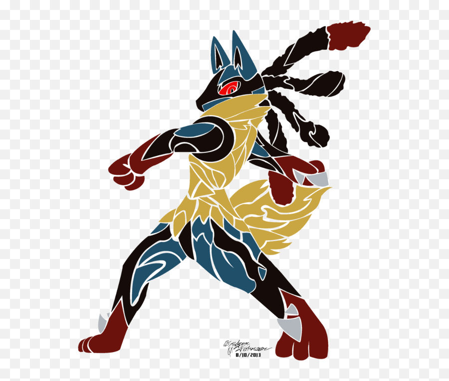 Download Tribal Mega Lucario Artwork By - Mega Lucario Fanart Emoji,Lucario Transparent