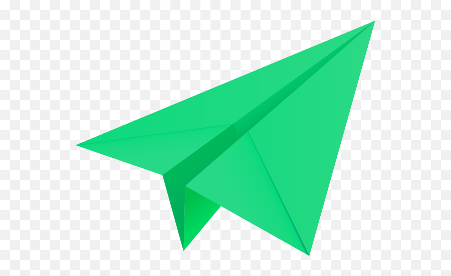 Paper Airplane Clipart - Green Paper Plane Clipart Emoji,Airplane Clipart