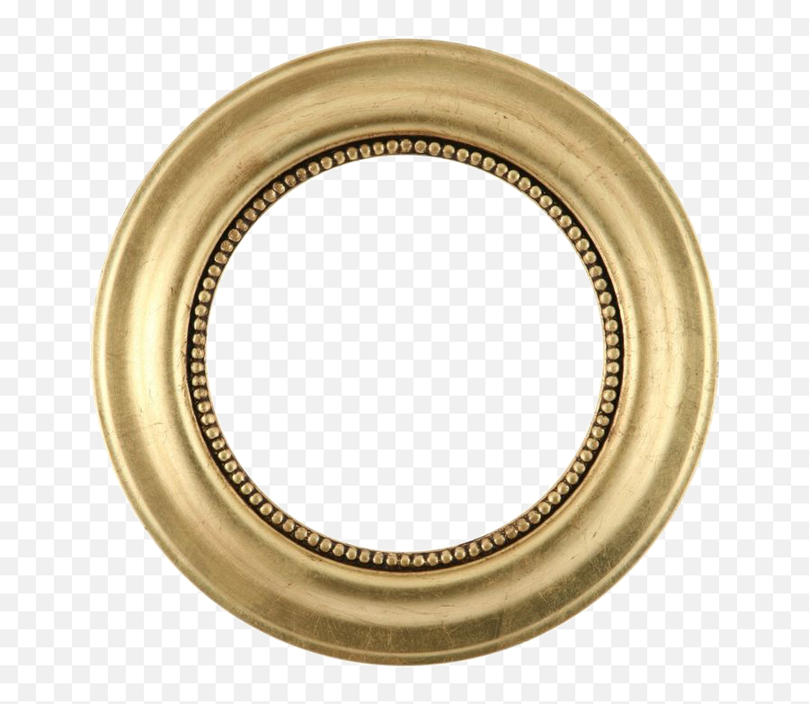 Picture Frame Mirror Gold Leaf Circle - Golden Round Frame Emoji,Gold Frame Transparent