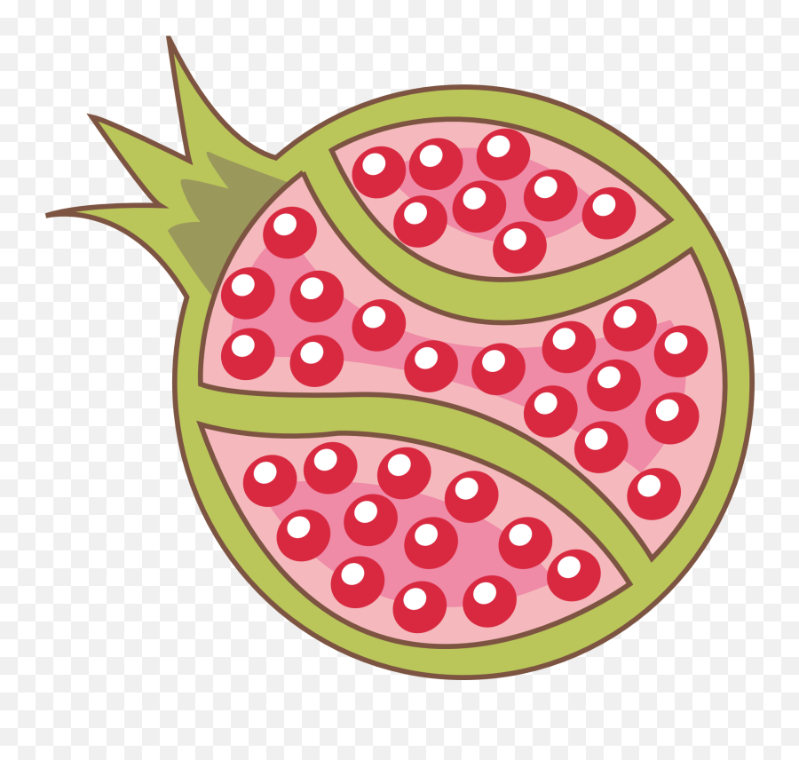 Drawing Of Cut Pomegranate With Seeds - Delima Vektor Emoji,Seeds Clipart