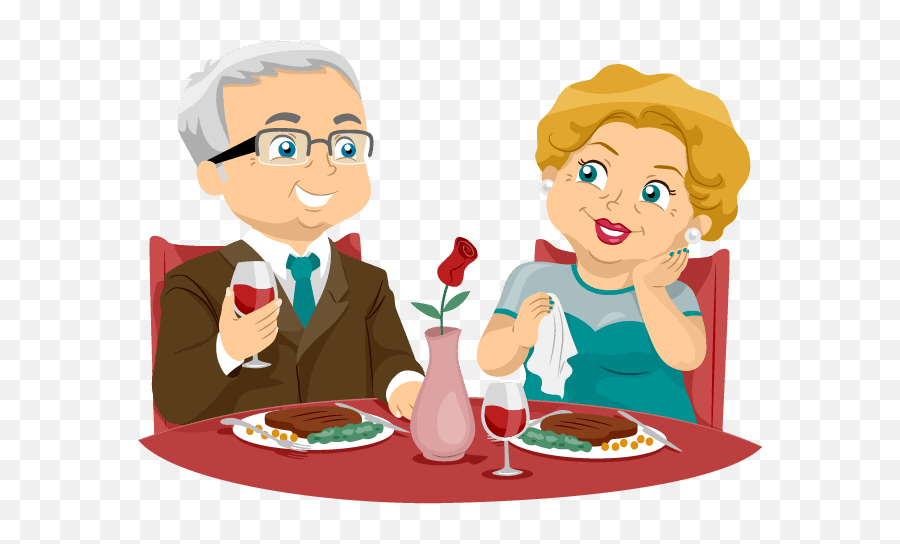 Love Love Love U2013 Think Yourself - Pareja De Ancianos Cenando En Dibujo Emoji,Date Night Clipart