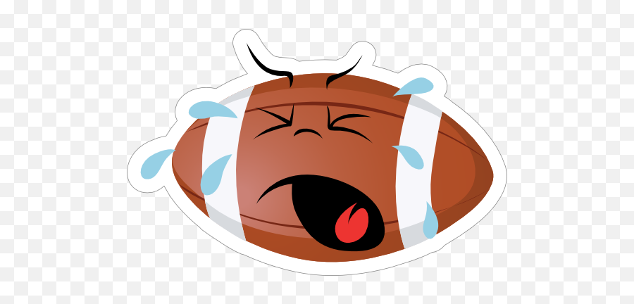 Crying Football Cartoon Sticker Emoji,Football Clipart No Background