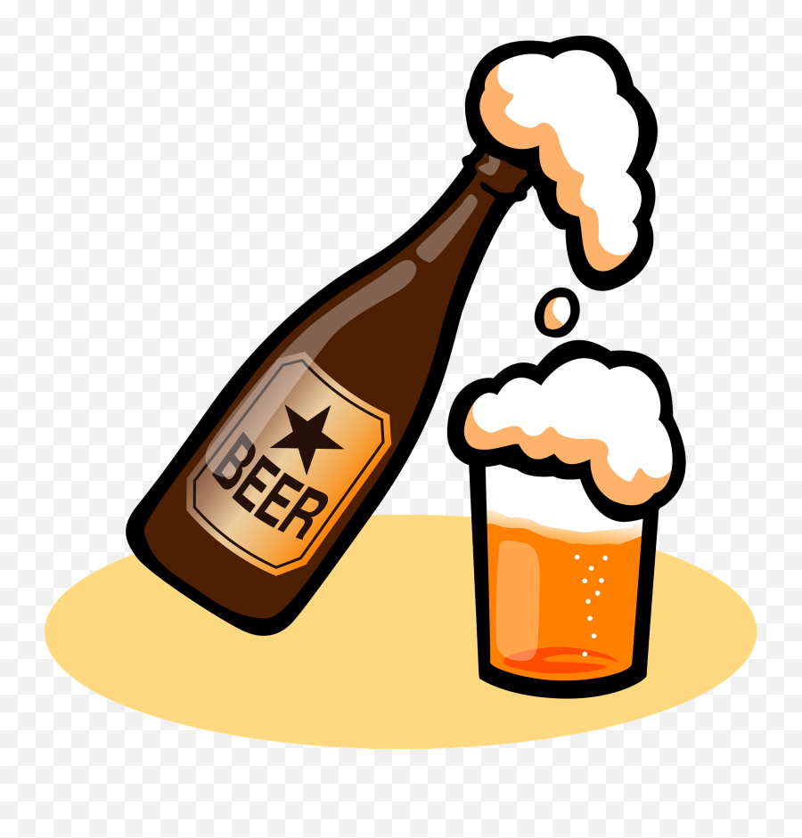 Beer Bottle And Glass Clipart Emoji,Beer Bottle Clipart