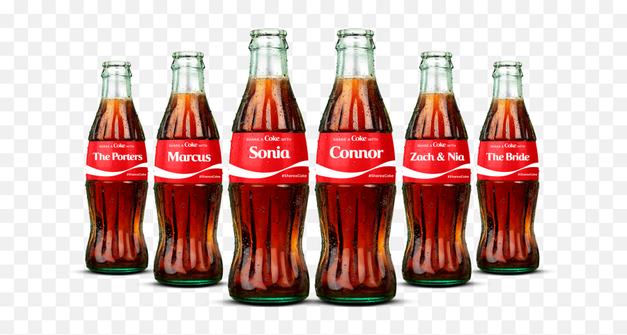 6 - Pack Of 8 Fl Oz Personalized Glass Bottles Of Cocacola Emoji,Bottles Png