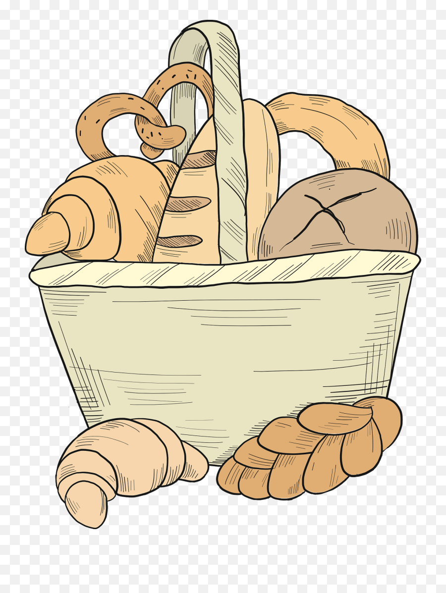 Basket With Bakery Clipart - Bakery Clipart Emoji,Bakery Clipart