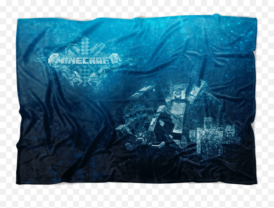 Minecraft Fleece Blanket Steve Diamond Sword Bubbles Blue Blanket - Plastic Bag Emoji,Diamond Sword Png