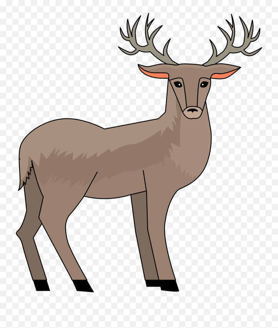 Deer Clipart Free Download Transparent Png Creazilla - Cerf Clipart Emoji,Antlers Clipart