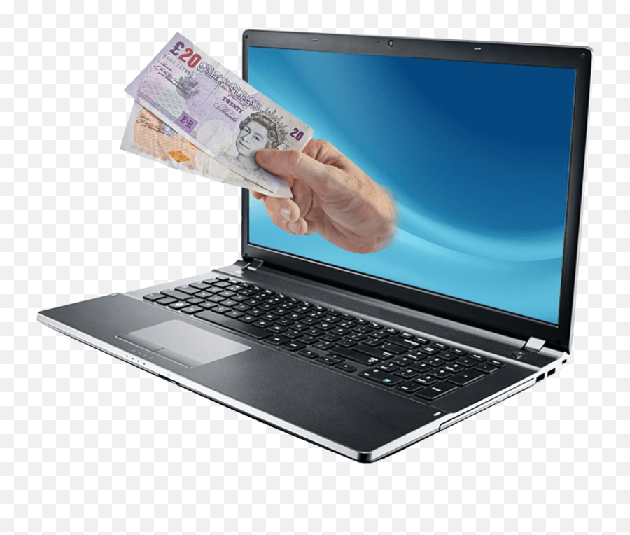 Laptop Uk Money Hand Transparent - Ordinateur Pour Montage Video Emoji,Hand Transparent Background