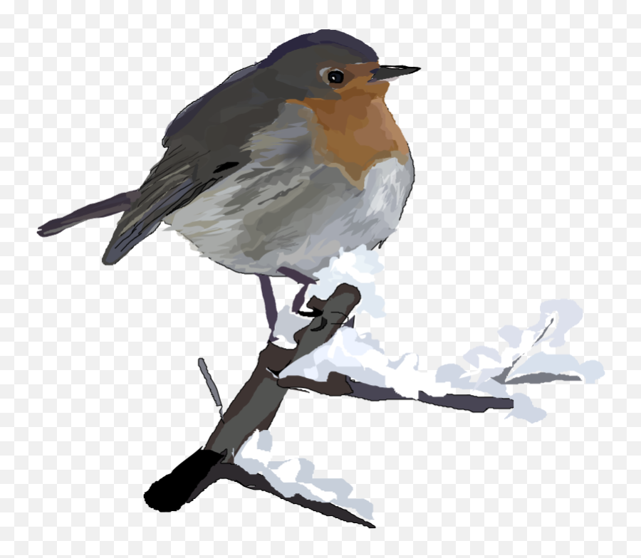 Free Clip Art - Birds In Snow Clip Art Emoji,Robin Clipart