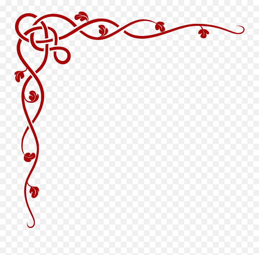 Squiggly Line Clipart - Corner Border Design Red Full Size Fall Border Design Emoji,Line Clipart