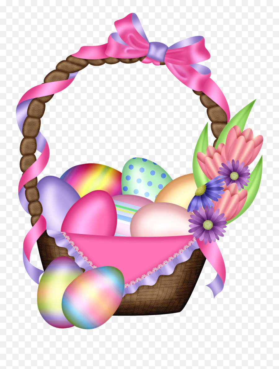 Easter Colorful Basket Transparent Png Clipart Happy - Colorful Easter Eggs Background Clipart Emoji,April Clipart