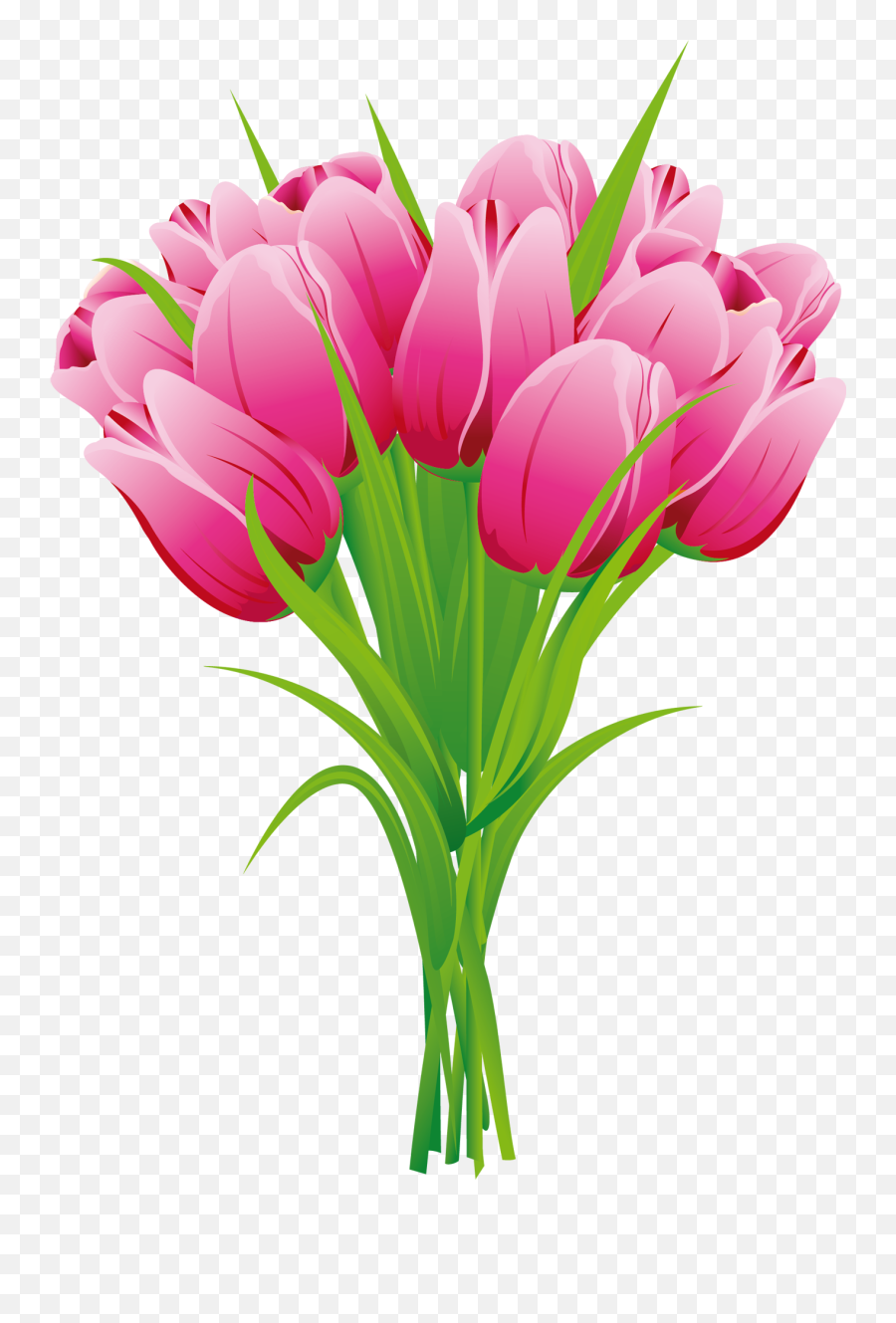 Tulip Bouquet Clipart Transparent Png - Tulip Flower Bouquet Clipart Emoji,Bouquet Clipart