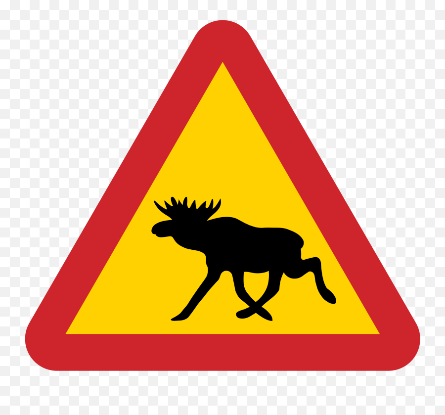 Road Sing - Moose Sign Emoji,Sing Clipart