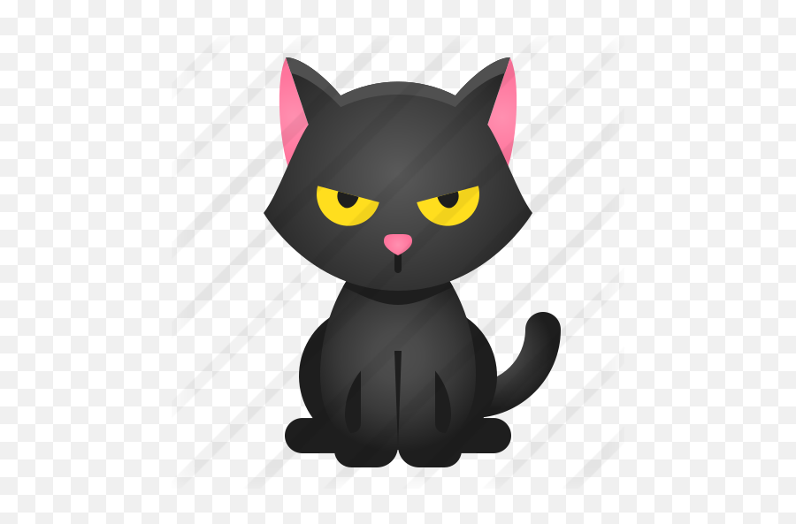 Black Cat - Fictional Character Emoji,Cute Black Cat Clipart