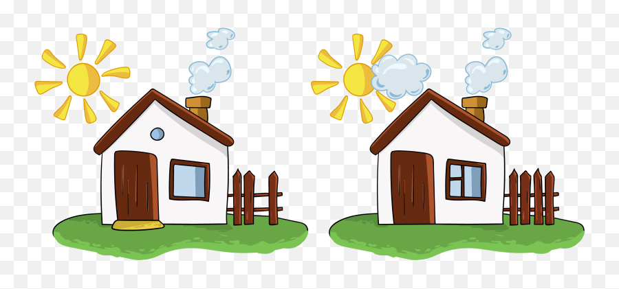 Find The Differences In Houses - House Spot The Difference Emoji,Cottages Clipart