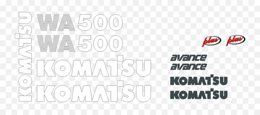 Komatsu Wa500 - 3 Decal Set Emoji,Komatsu Logo