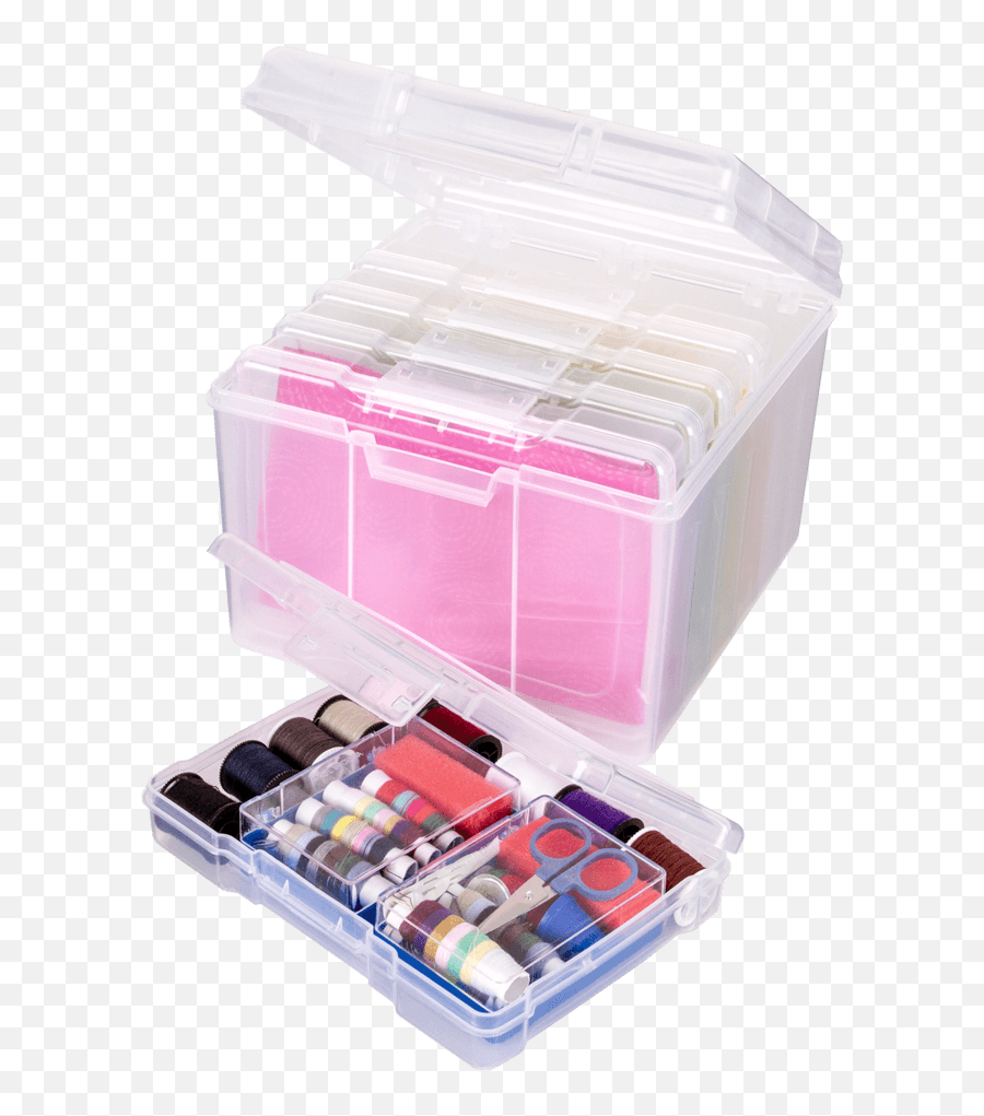 Photo And Craft Organizer Set 6947zz Emoji,Transparent Plastic Box