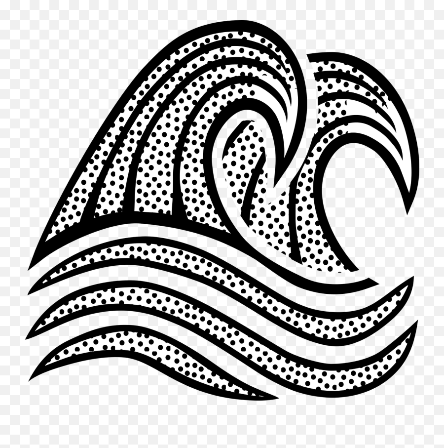 Water Waves Ocean - Ocean Wave Wave Graphic Black And White Emoji,Water Waves Png