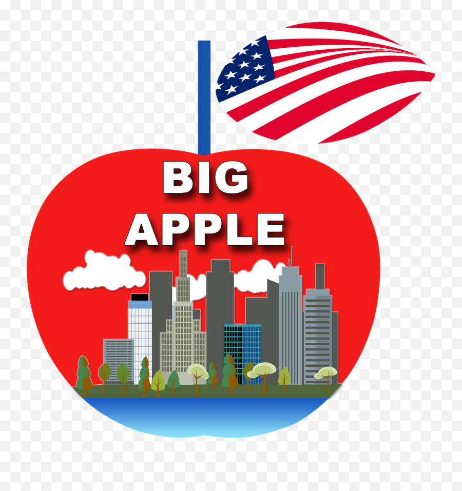 Apple New York Ny Manhattan - Big Apple Ny Png Emoji,City Skyline Clipart