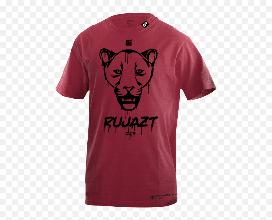 T - Shirt Rujazt Red Emoji,Lion Logo Shirt