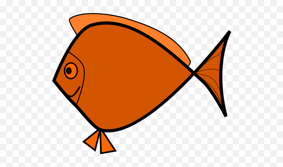 Orange Outlined Fish - Transparent Background Fish Gif Emoji,Fish Clipart No Background
