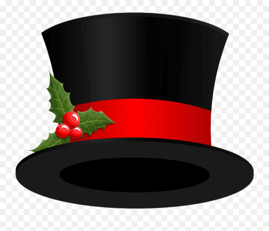 Download Christmas Hat Transparent Christmas Top Hat Png - Christmas Hat Transparent Clipart Png Emoji,Christmas Hat Png