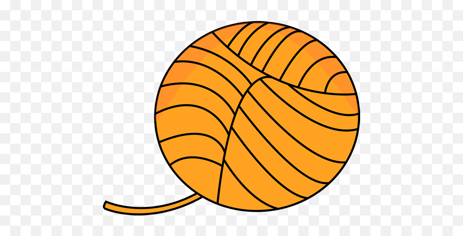 Yarn Clip Art Orange Ball Of - Orange Ball Of Yarn Clipart Emoji,Yarn Clipart