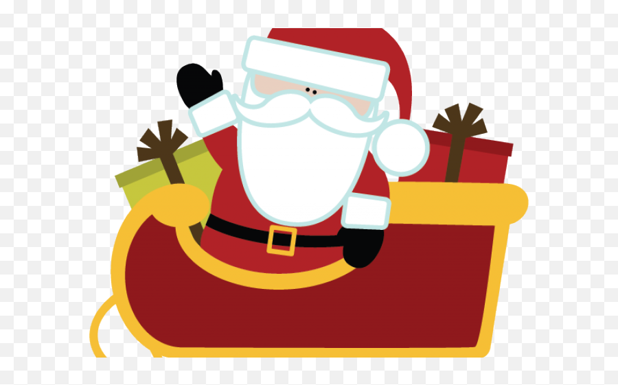 Santa On Sleigh Clipart - Santa Claus Emoji,Santa Sleigh Clipart