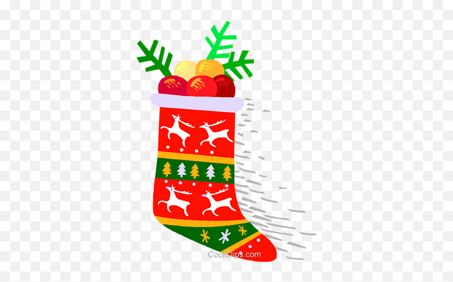 Christmas Stocking Royalty Free Vector Clip Art Illustration - For Holiday Emoji,Christmas Stocking Clipart