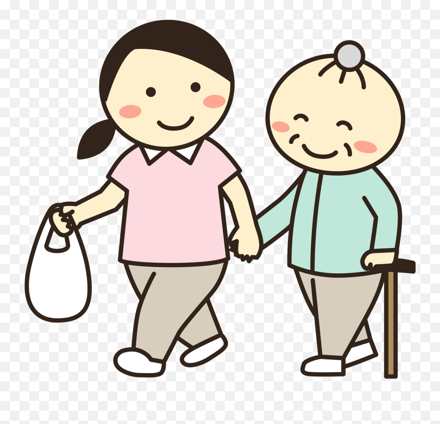 Nursing Care For An Elderly Woman Clipart Free Download - Holding Hands Emoji,Nursing Clipart