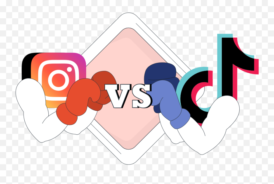 Tiktok Vs Instagram Key Branding - Instagran Vs Tik Tok Emoji,Aesthetic Tiktok Logo